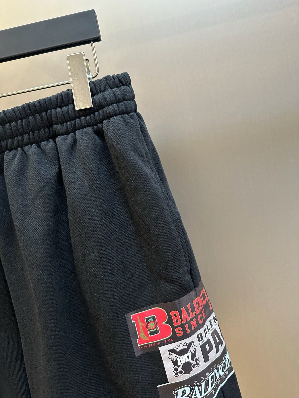 Black Cotton Patch Drawstring - Men's