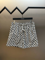 White Nylon Monogram Print Swim - Men's