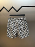 White Nylon Monogram Print Swim - Men's