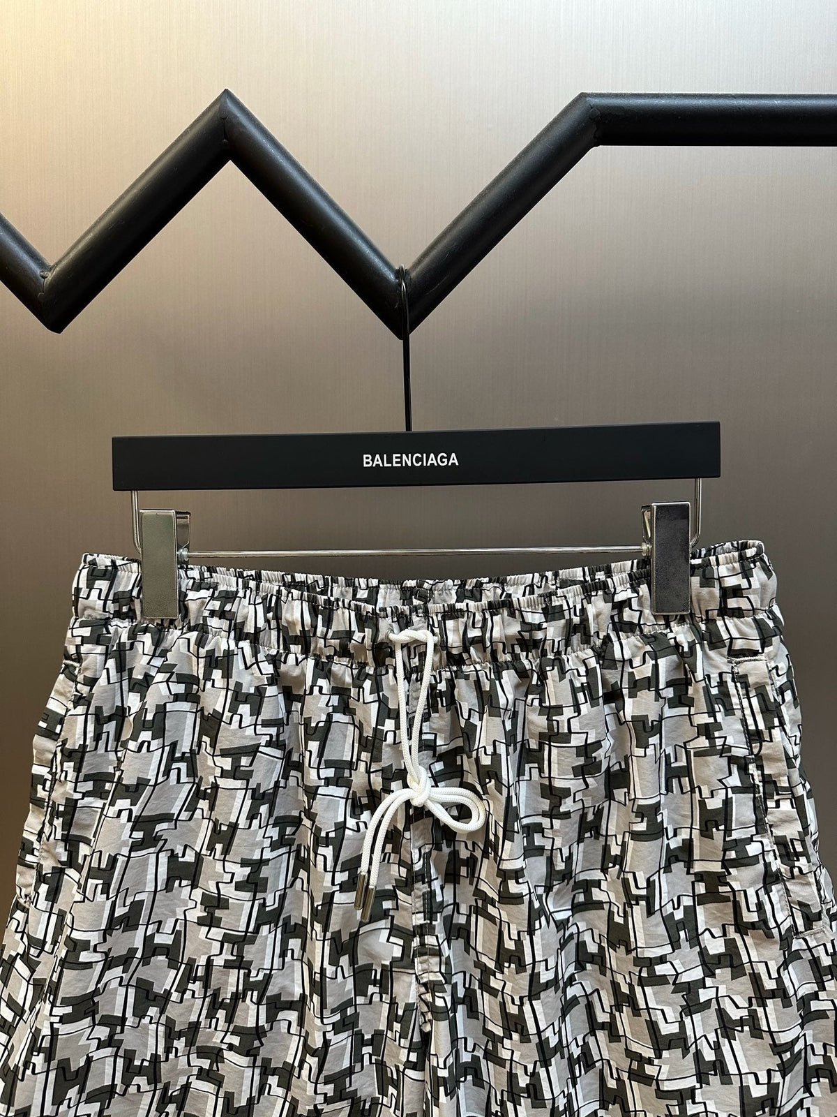 White Nylon Monogram Print Swim - Men's