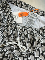 White Nylon Monogram Print Swim - Men's