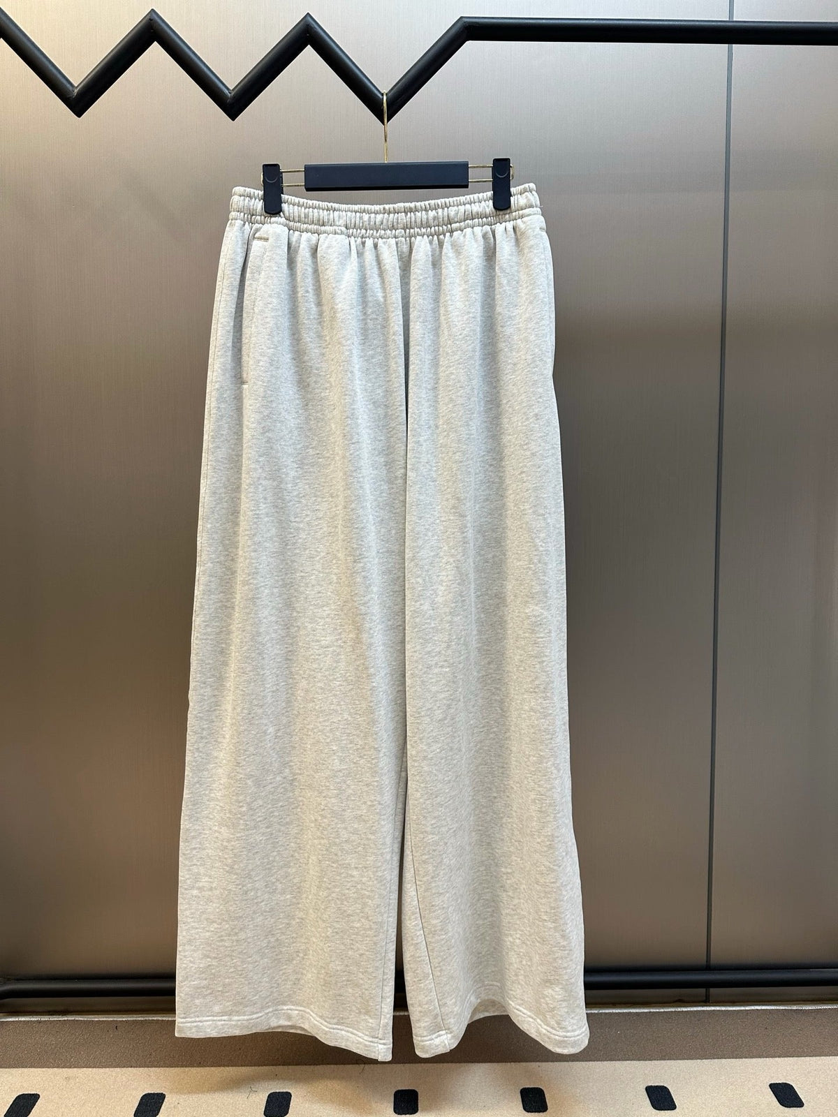 Grey Cotton Elasticated Wide-Leg - Men's