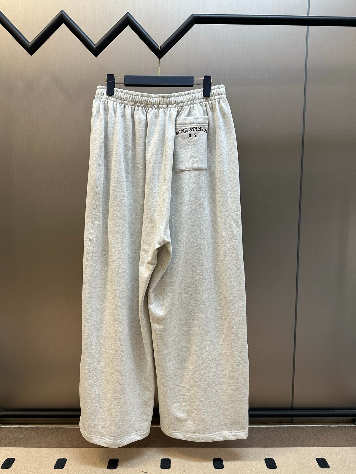 Grey Cotton Elasticated Wide-Leg - Men's