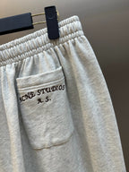 Grey Cotton Elasticated Wide-Leg - Men's