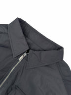 Black Nylon Short-Sleeve Shirt Jacket - Men's