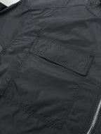 Black Nylon Short-Sleeve Shirt Jacket - Men's