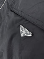 Black Nylon Short-Sleeve Shirt Jacket - Men's
