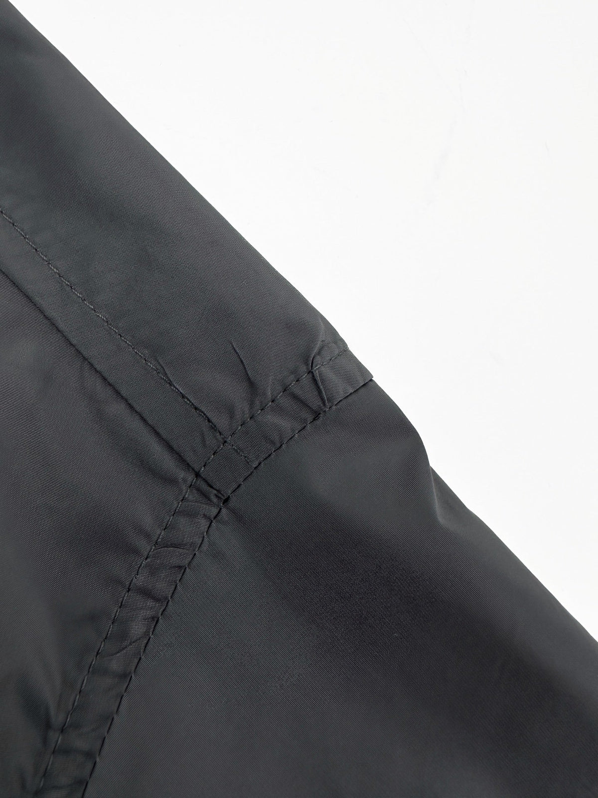 Black Nylon Short-Sleeve Shirt Jacket - Men's