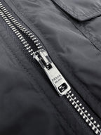 Black Nylon Short-Sleeve Shirt Jacket - Men's