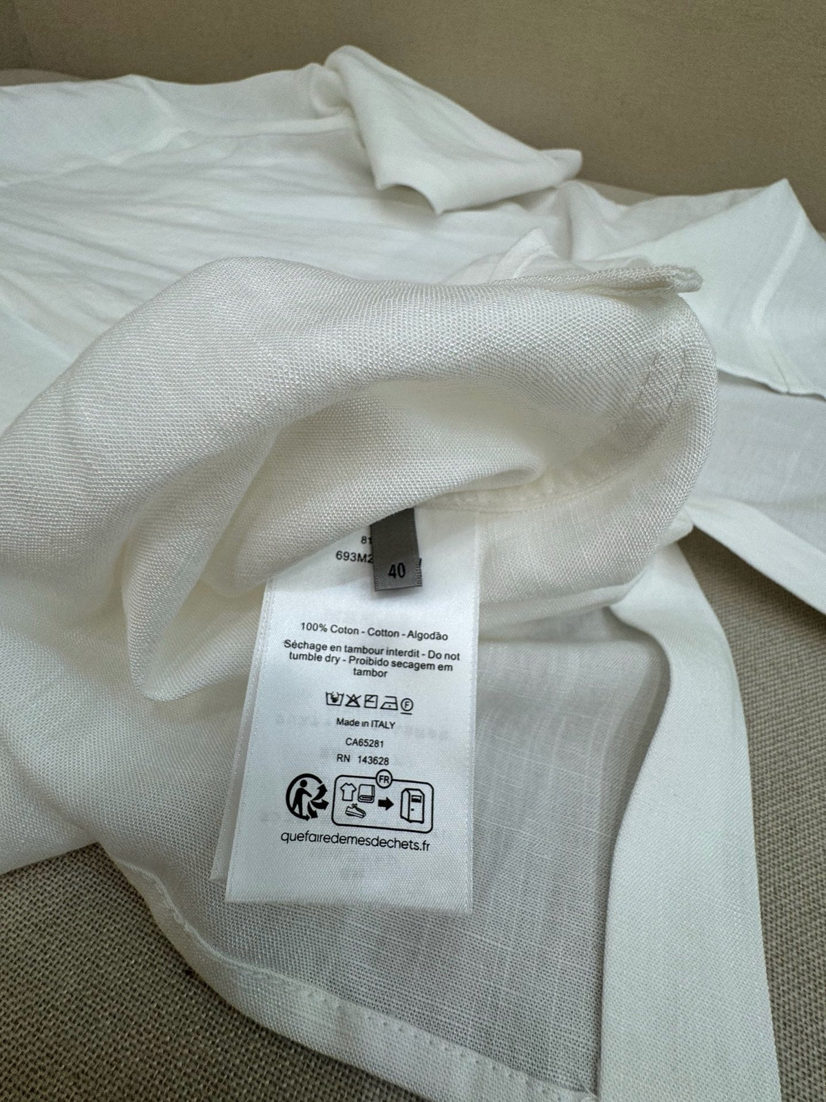 White Cotton Twin Pocket Long-Sleeve - Men's