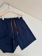 Cream Cotton Pleated Drawstring - Men's