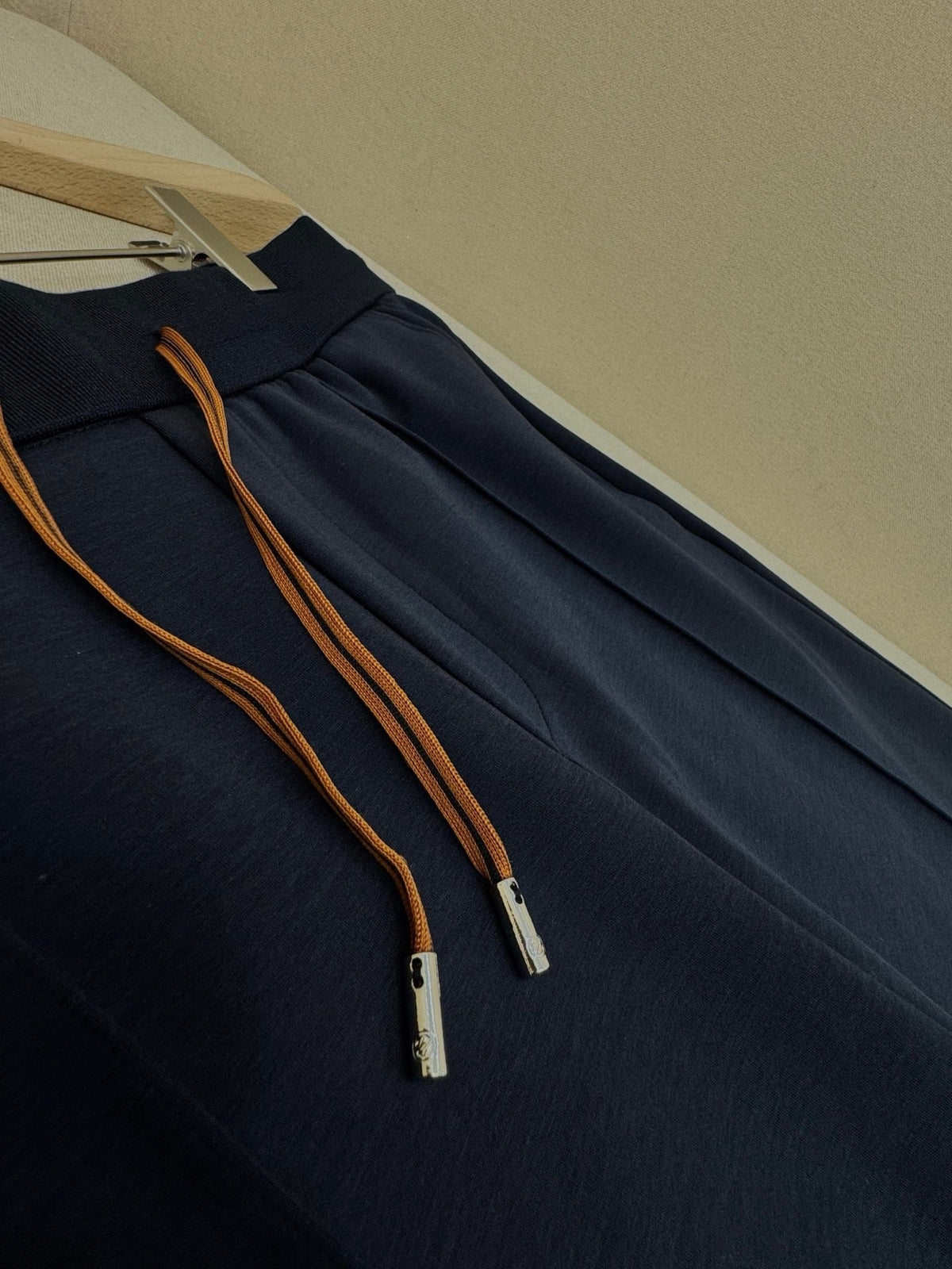 Cream Cotton Drawstring Wide-Leg - Men's