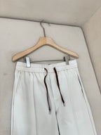Cream Cotton Drawstring Wide-Leg - Men's