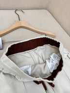 Cream Cotton Drawstring Wide-Leg - Men's