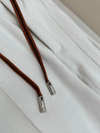 Cream Cotton Drawstring Wide-Leg - Men's