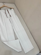 Cream Cotton Drawstring Wide-Leg - Men's