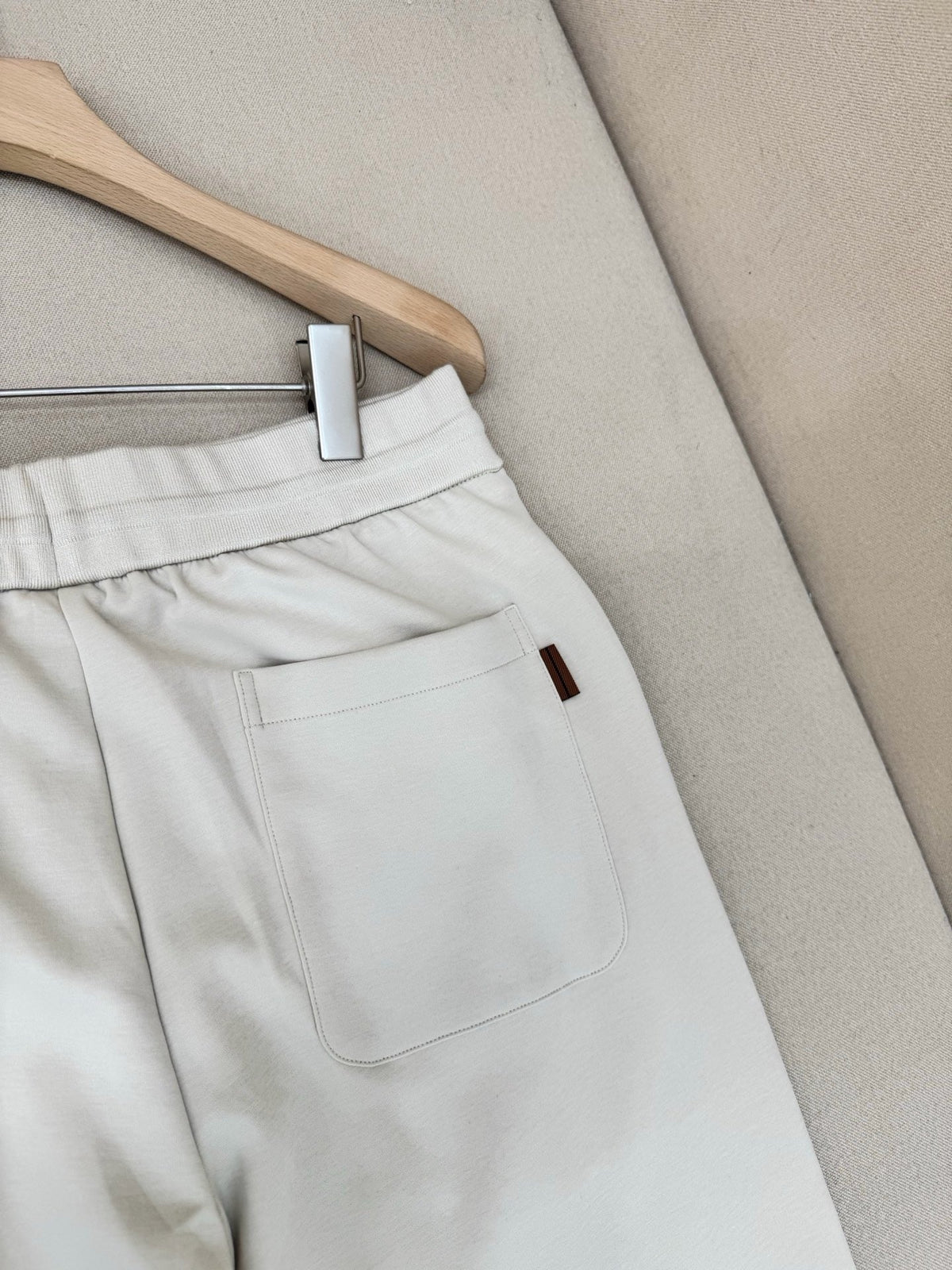 Cream Cotton Drawstring Wide-Leg - Men's