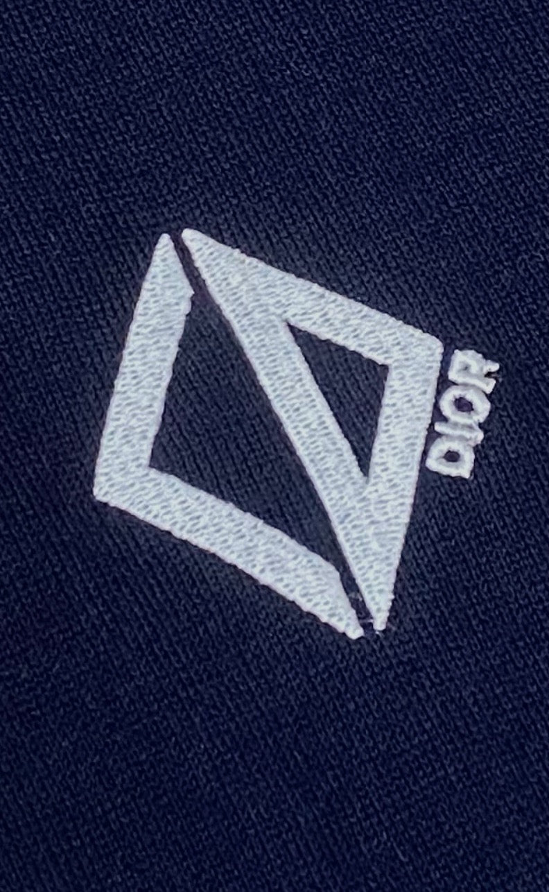 Navy Knit Chest Logo Short-Sleeve - Men's