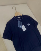 Navy Knit Chest Logo Short-Sleeve - Men's