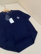 Navy Knit Chest Logo Short-Sleeve - Men's