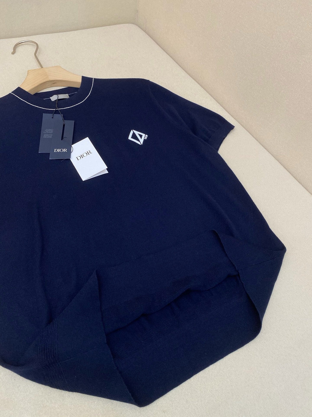 Navy Knit Chest Logo Short-Sleeve - Men's