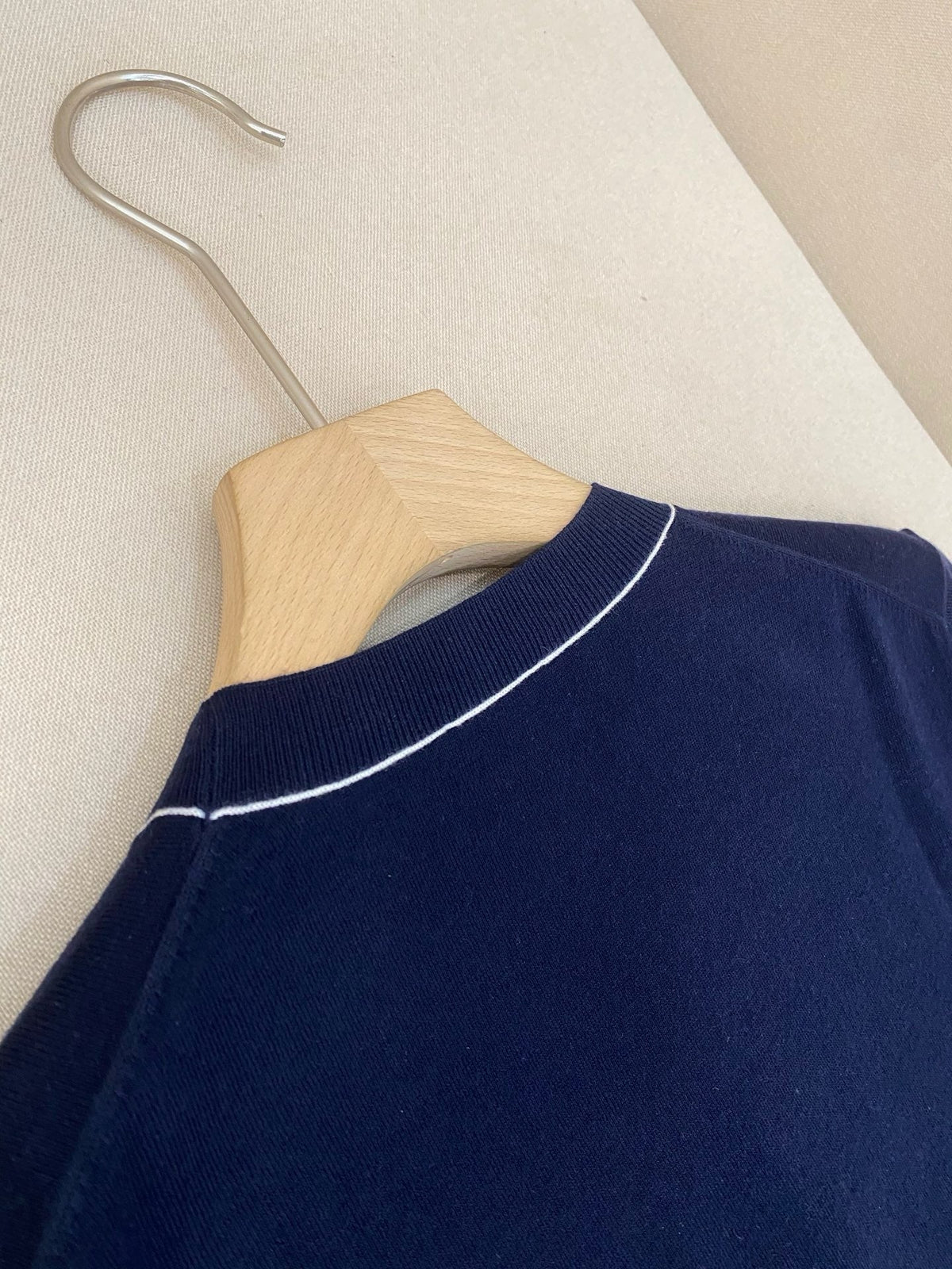 Navy Knit Chest Logo Short-Sleeve - Men's