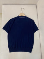 Navy Knit Chest Logo Short-Sleeve - Men's
