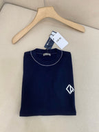 Navy Knit Chest Logo Short-Sleeve - Men's
