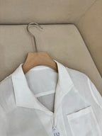 Brown Cotton Camp Collar Long-Sleeve - Men's