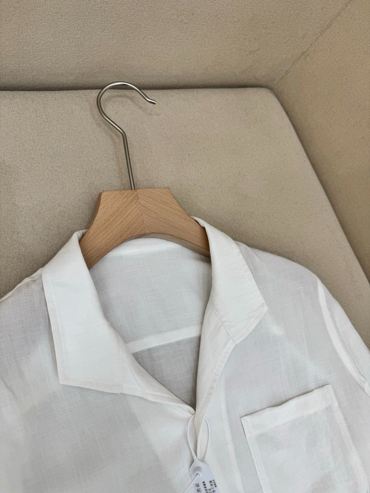 Brown Cotton Camp Collar Long-Sleeve - Men's