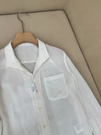 Brown Cotton Camp Collar Long-Sleeve - Men's
