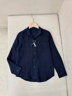 Brown Cotton Camp Collar Long-Sleeve - Men's