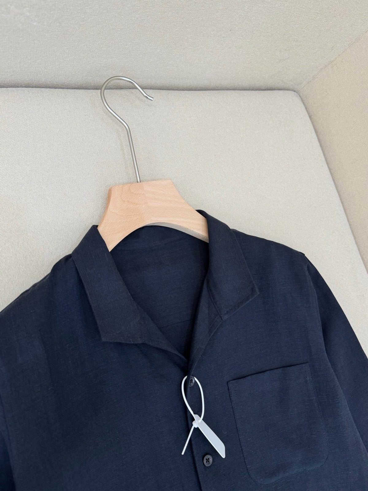 Brown Cotton Camp Collar Long-Sleeve - Men's
