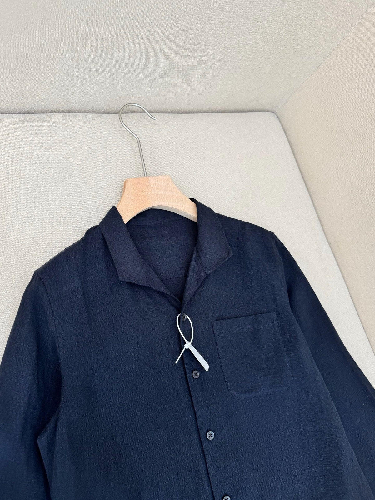 Brown Cotton Camp Collar Long-Sleeve - Men's