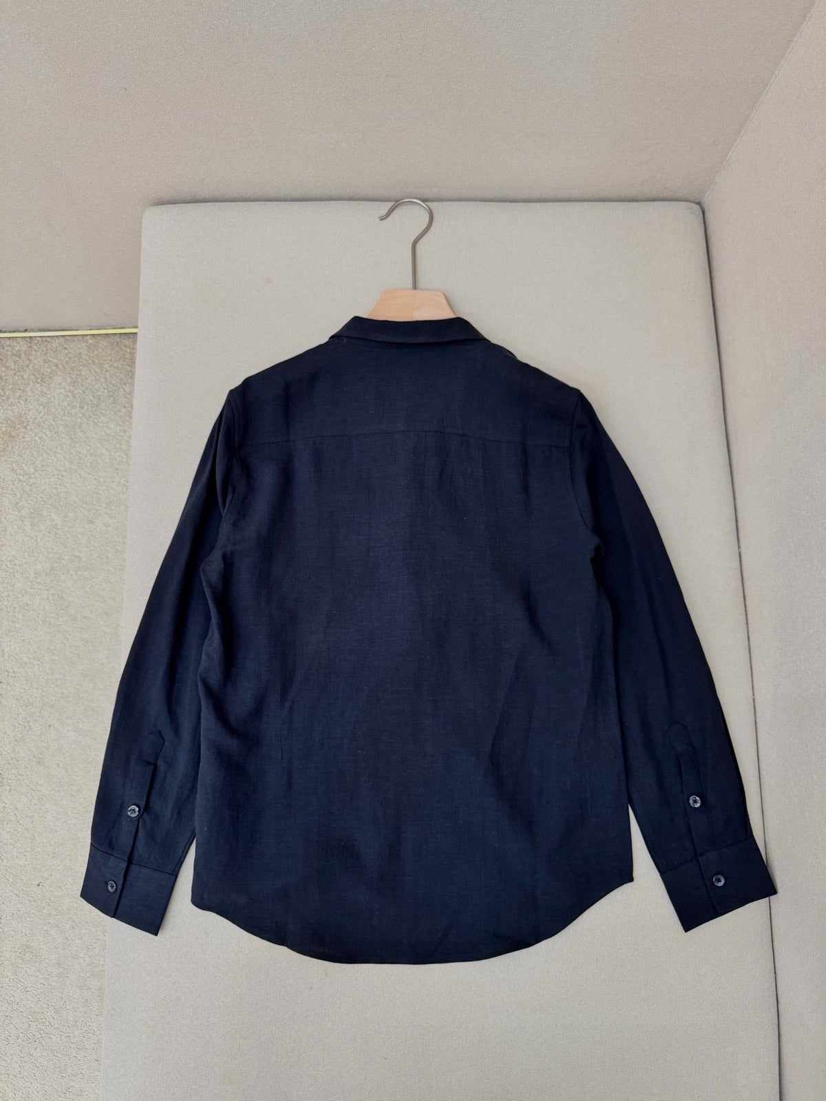 Brown Cotton Camp Collar Long-Sleeve - Men's