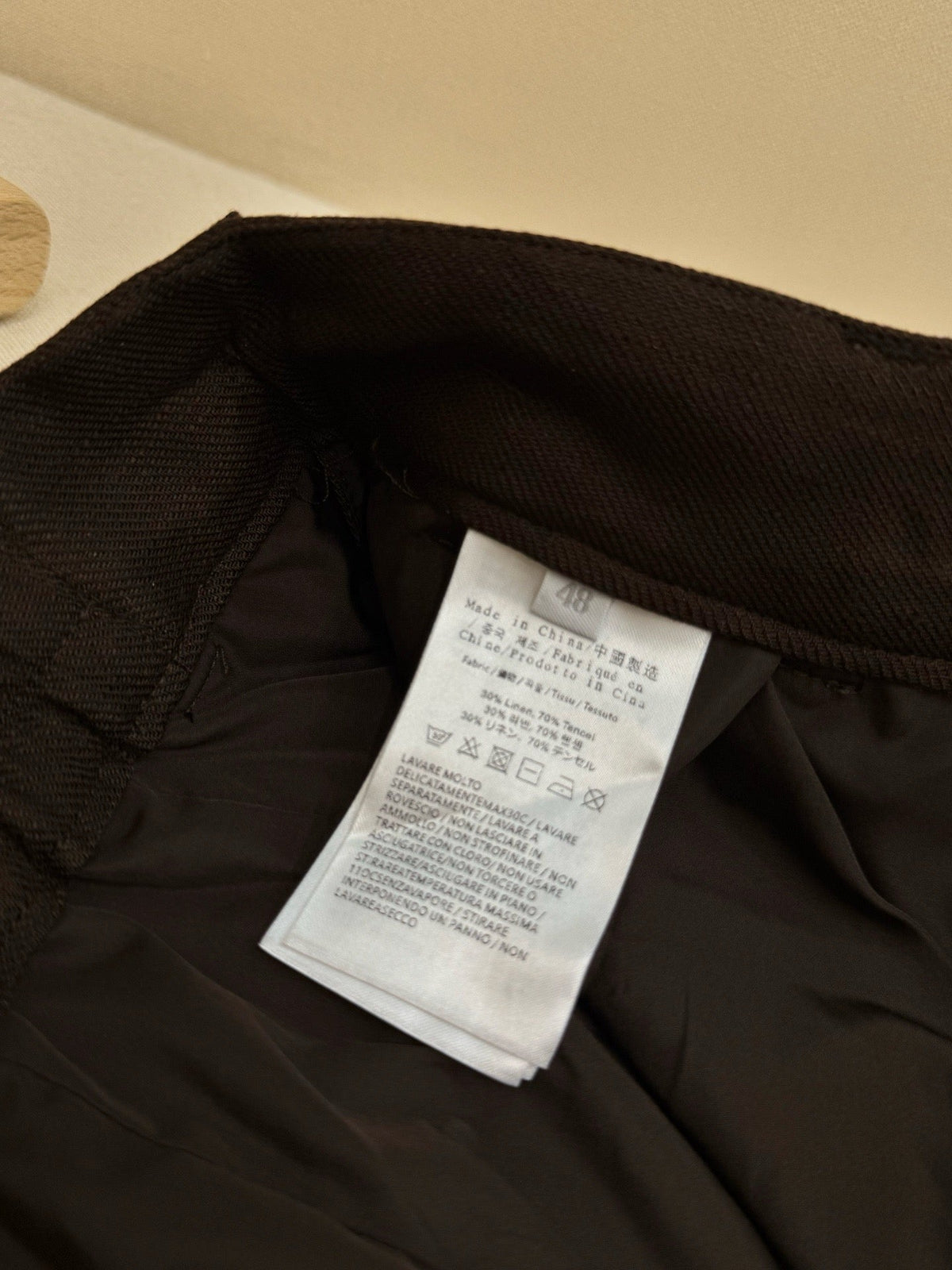 Brown Leather Plain Wide-Leg - Men's