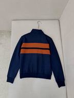 Cream Knit Contrast Panel Blouson - Men's