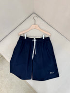 Navy Nylon Logo Swim - Men's
