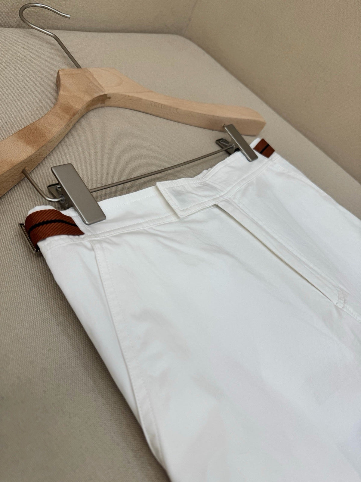White Cotton Plain Straight - Men's