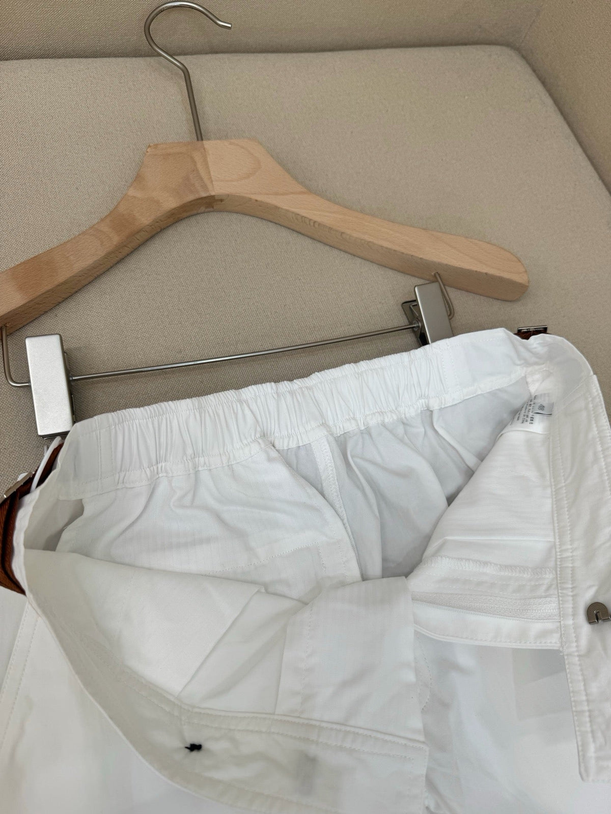 White Cotton Plain Straight - Men's