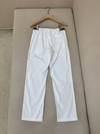 White Cotton Plain Straight - Men's