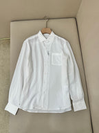 White Cotton Pocket Long-Sleeve - Men's