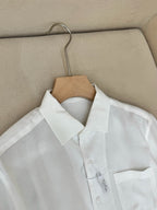 White Cotton Pocket Long-Sleeve - Men's