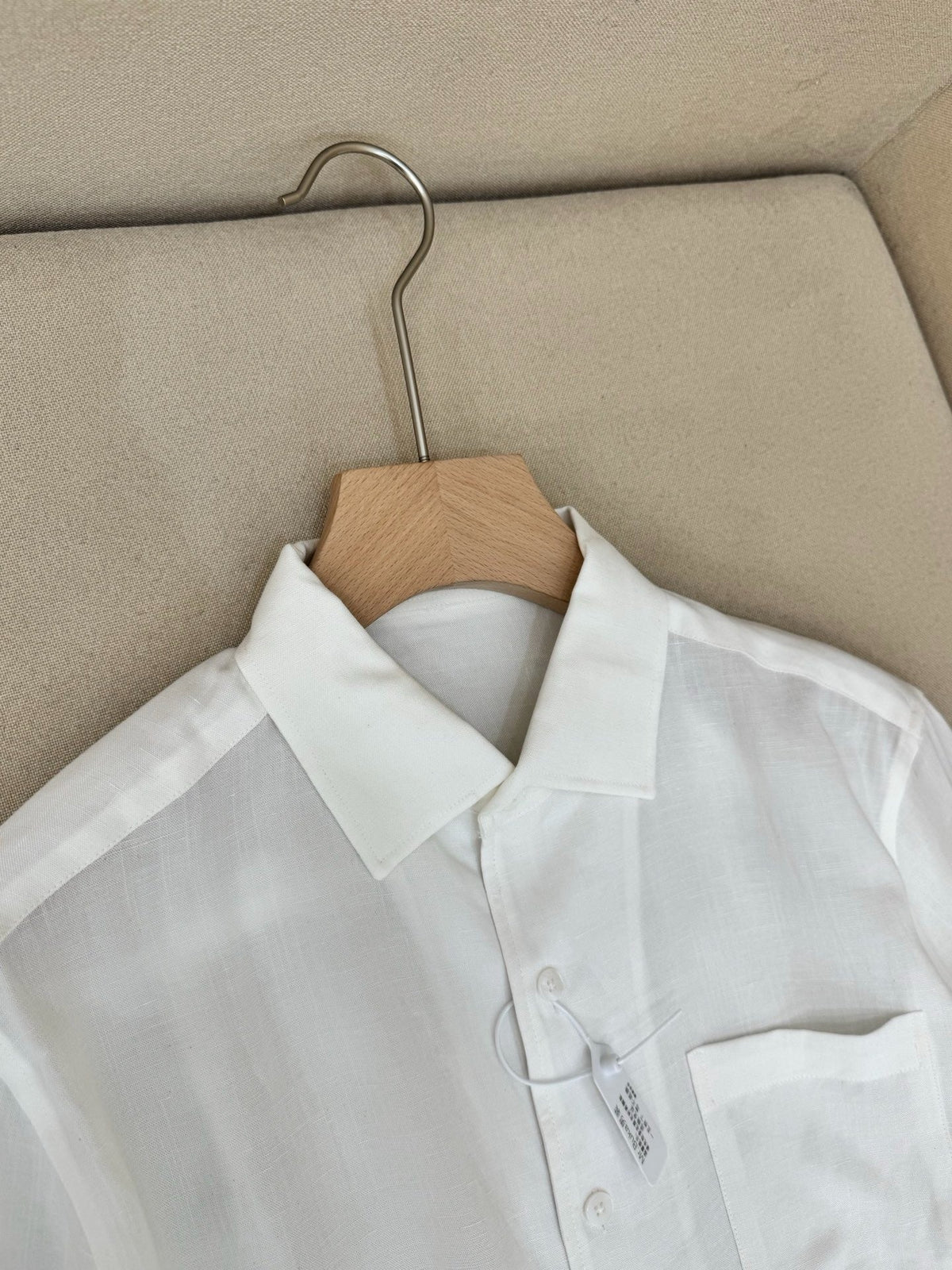 White Cotton Pocket Long-Sleeve - Men's