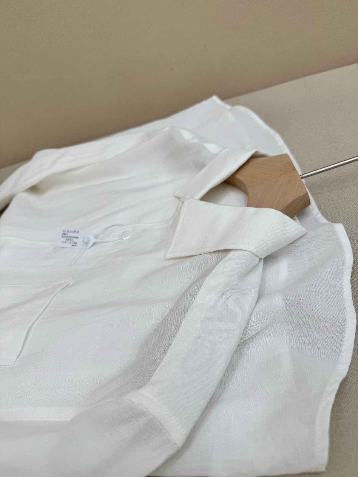 White Cotton Pocket Long-Sleeve - Men's