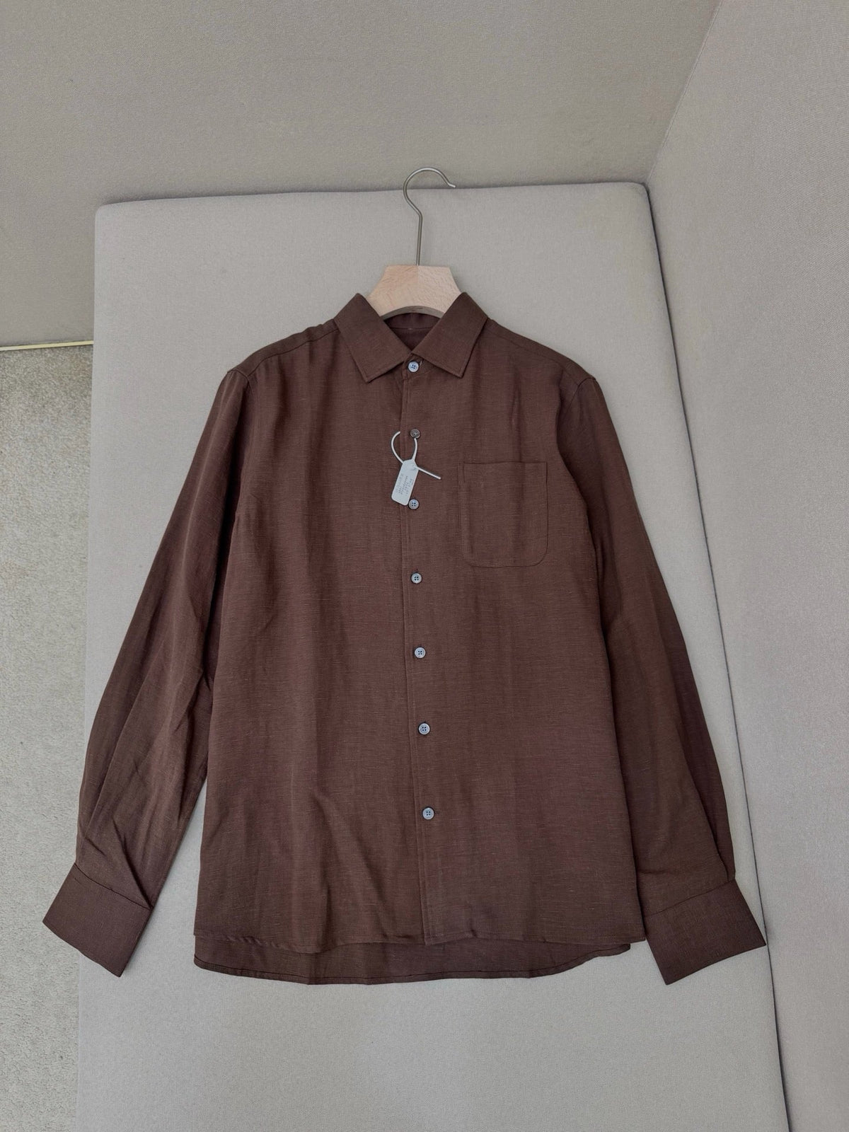 White Cotton Pocket Long-Sleeve - Men's