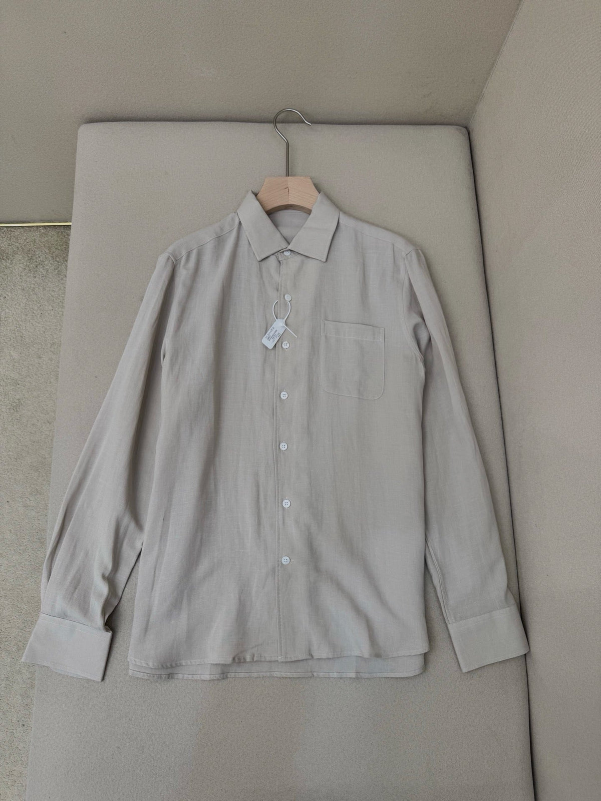 White Cotton Pocket Long-Sleeve - Men's