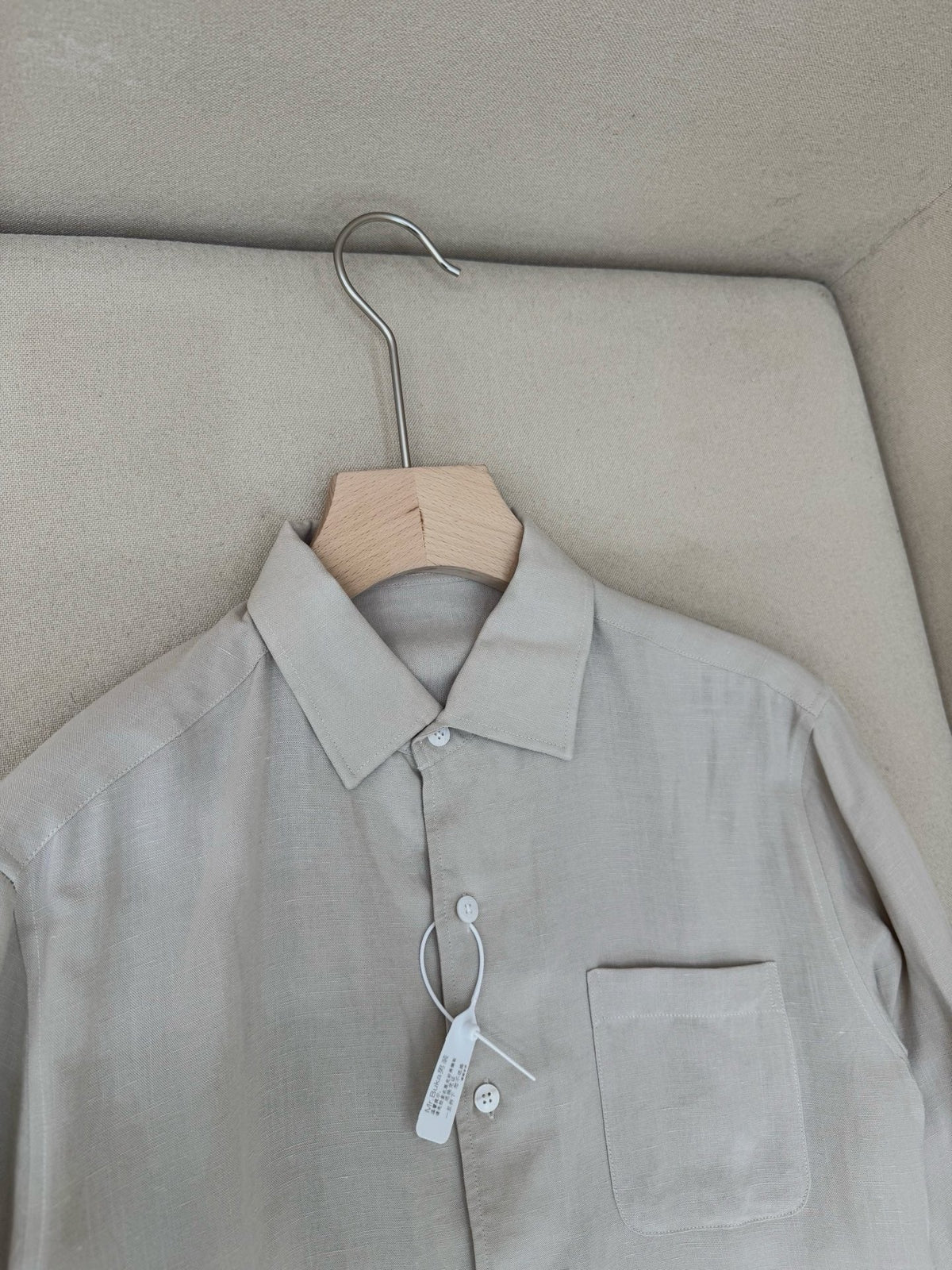 White Cotton Pocket Long-Sleeve - Men's