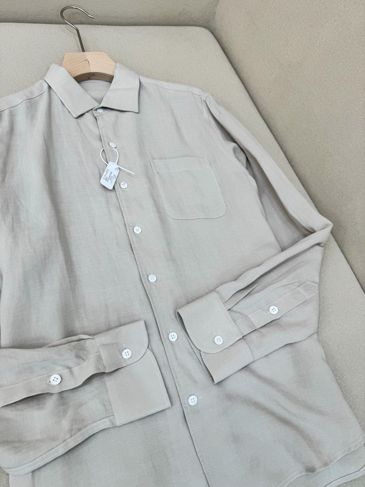 White Cotton Pocket Long-Sleeve - Men's