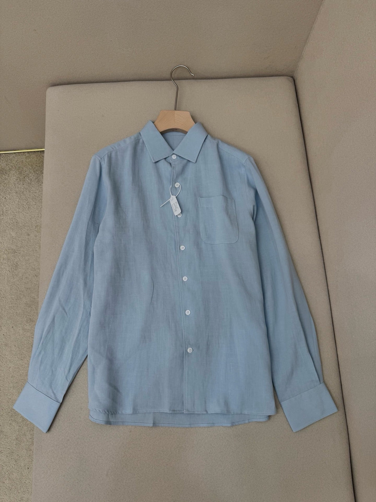 White Cotton Pocket Long-Sleeve - Men's